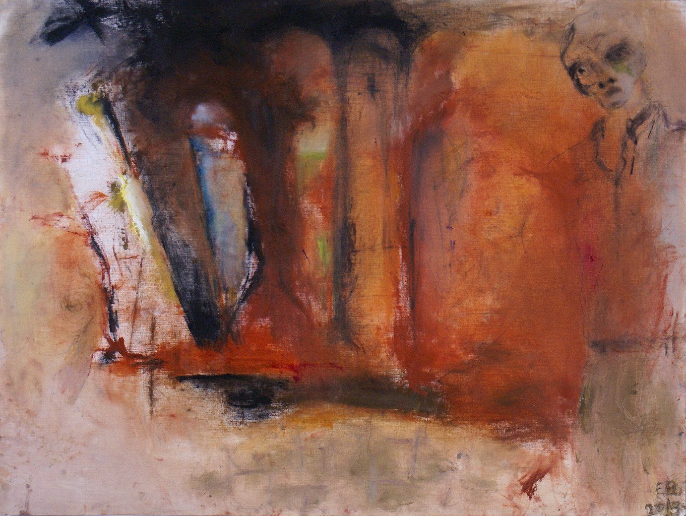 "les ombres de la cathédrale" huile sur papier, 2013