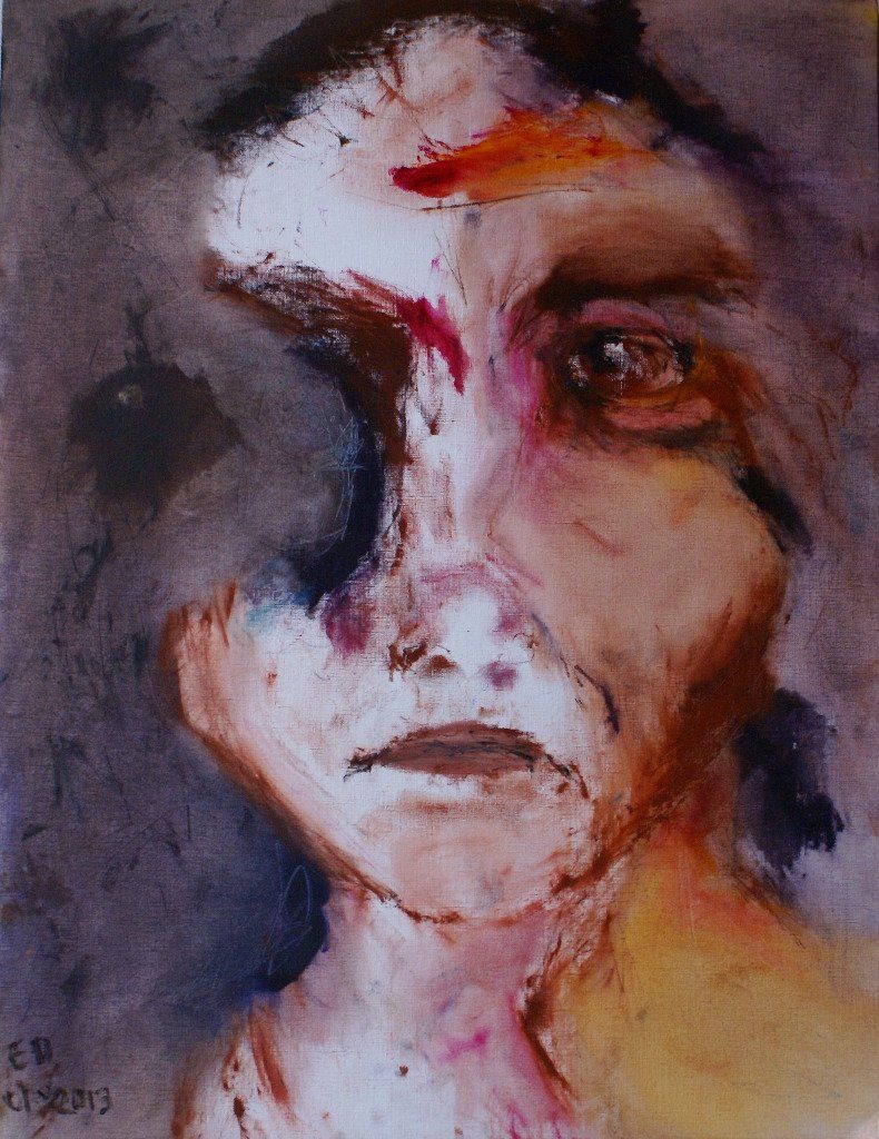 "Que restera-t-il de moi ?" huile sur papier, 50x70 cm, 2013